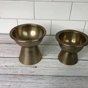 Choose 1 Vintage brass footed bowl ~ pot planter ~ orient korea ~ mortar