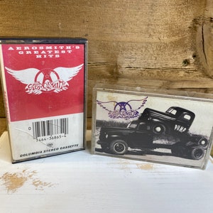 2 Vintage Aerosmith music cassette tapes ~ greatest hits ~ pump ~ dream on ~ Kings and queens ~ come together