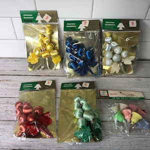 Choose 1 vintage Grape Christmas decoration piece ~ bells ~ satin ~ the unbreakable kind