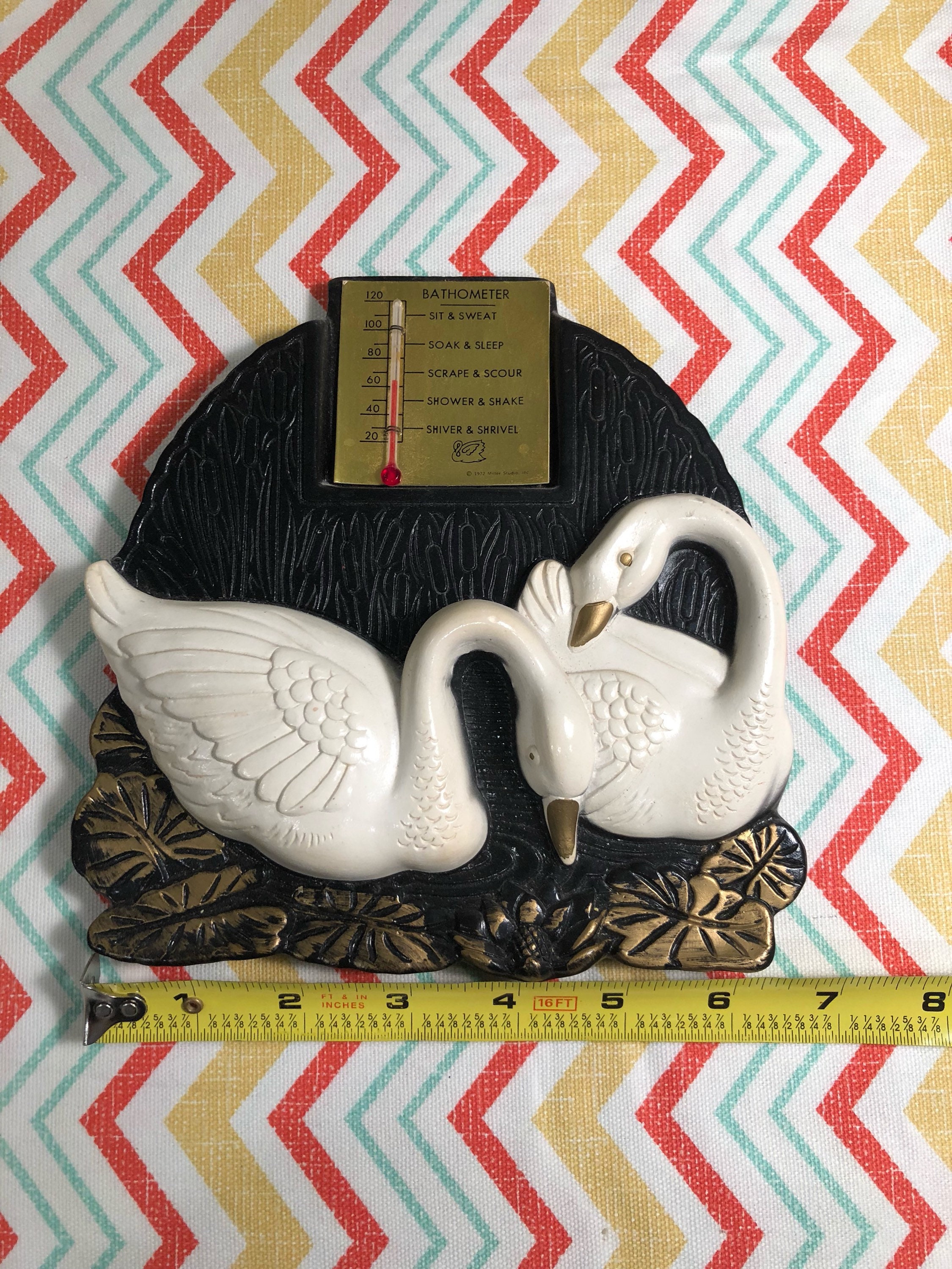 1973 Swan Bathometer Kitsch Bathroom Decor Thermometer Etsy
