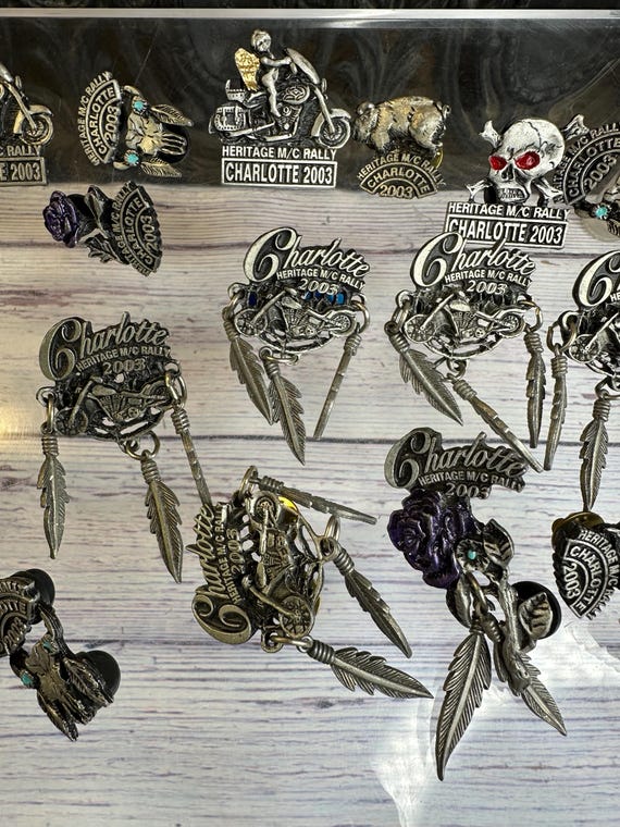 25 Heritage motorcycle rally pin lot Charlotte 2003 r… - Gem