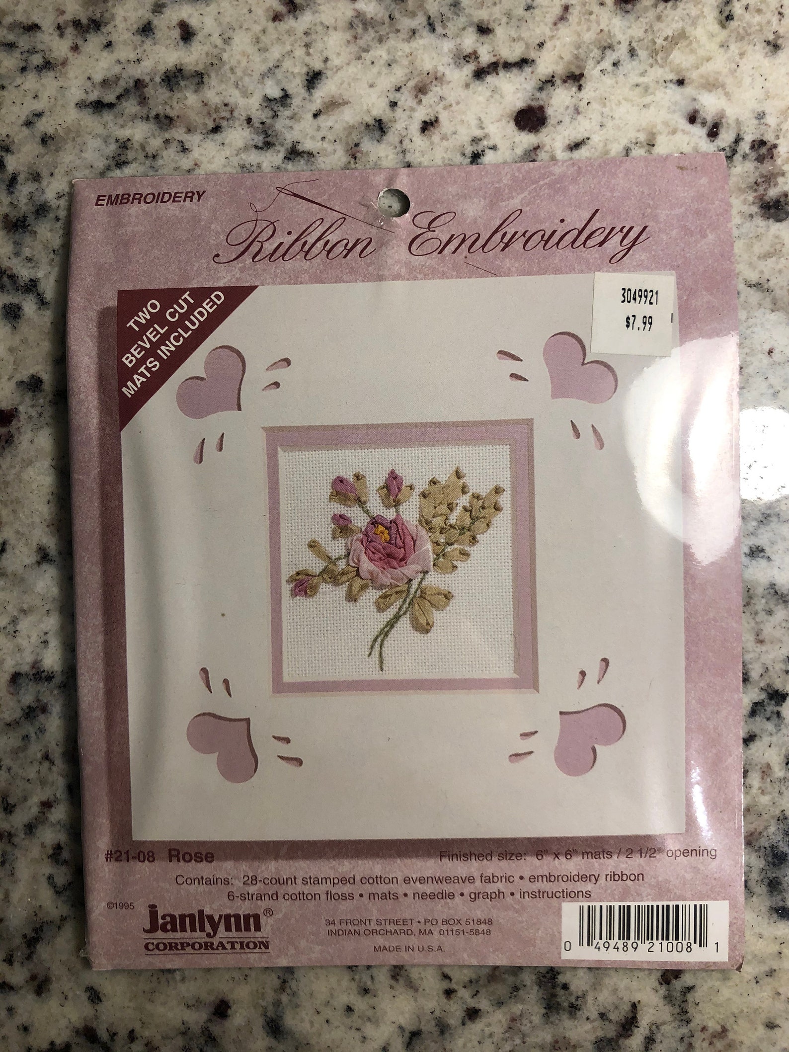 Set of 2 Ribbon Embroidery Kits Rose Purple Floral Janlynn Etsy