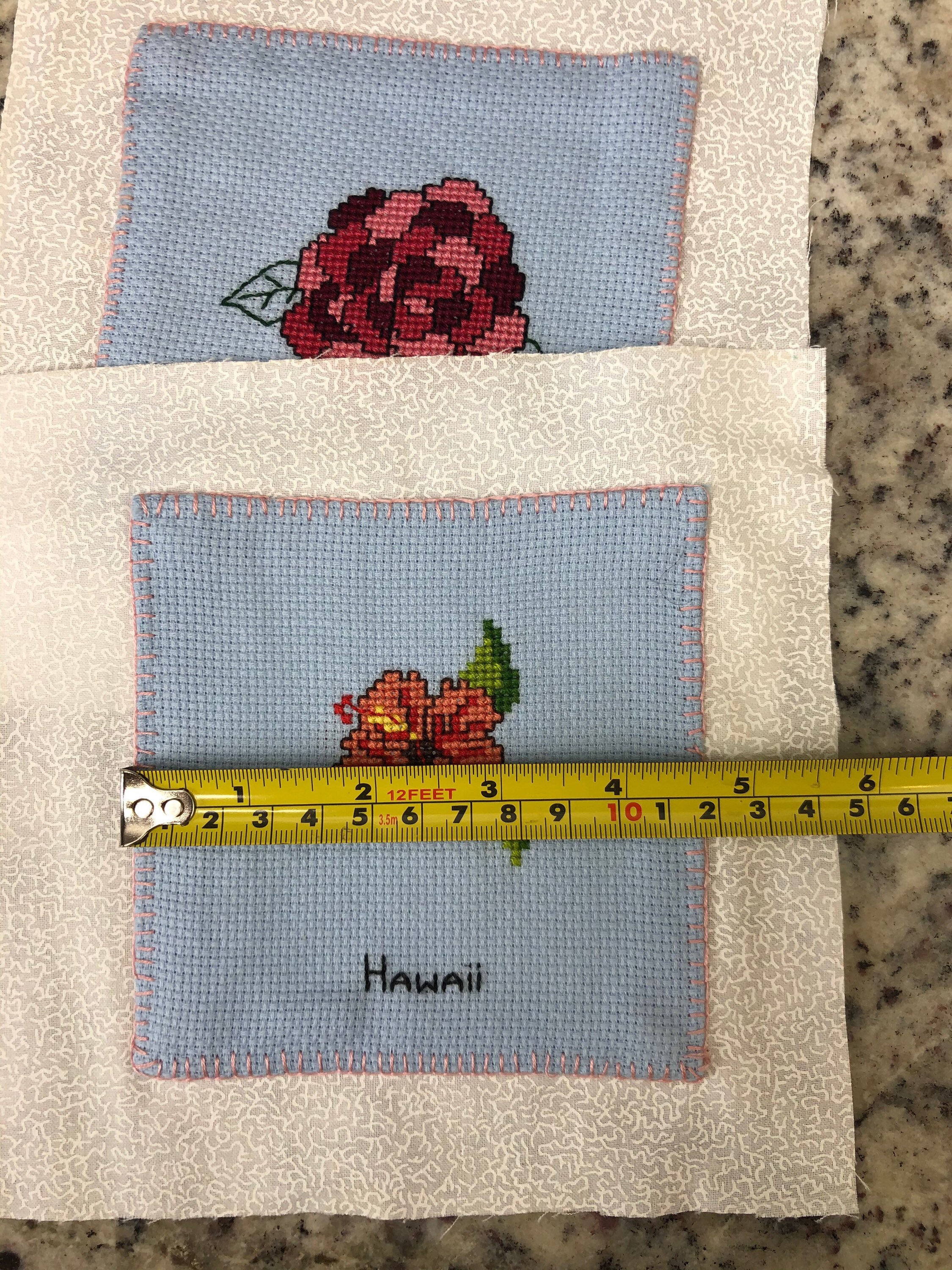 Choose 1 Cross Stitched State Flower Square 4 5/8”~ Needlepoint ...
