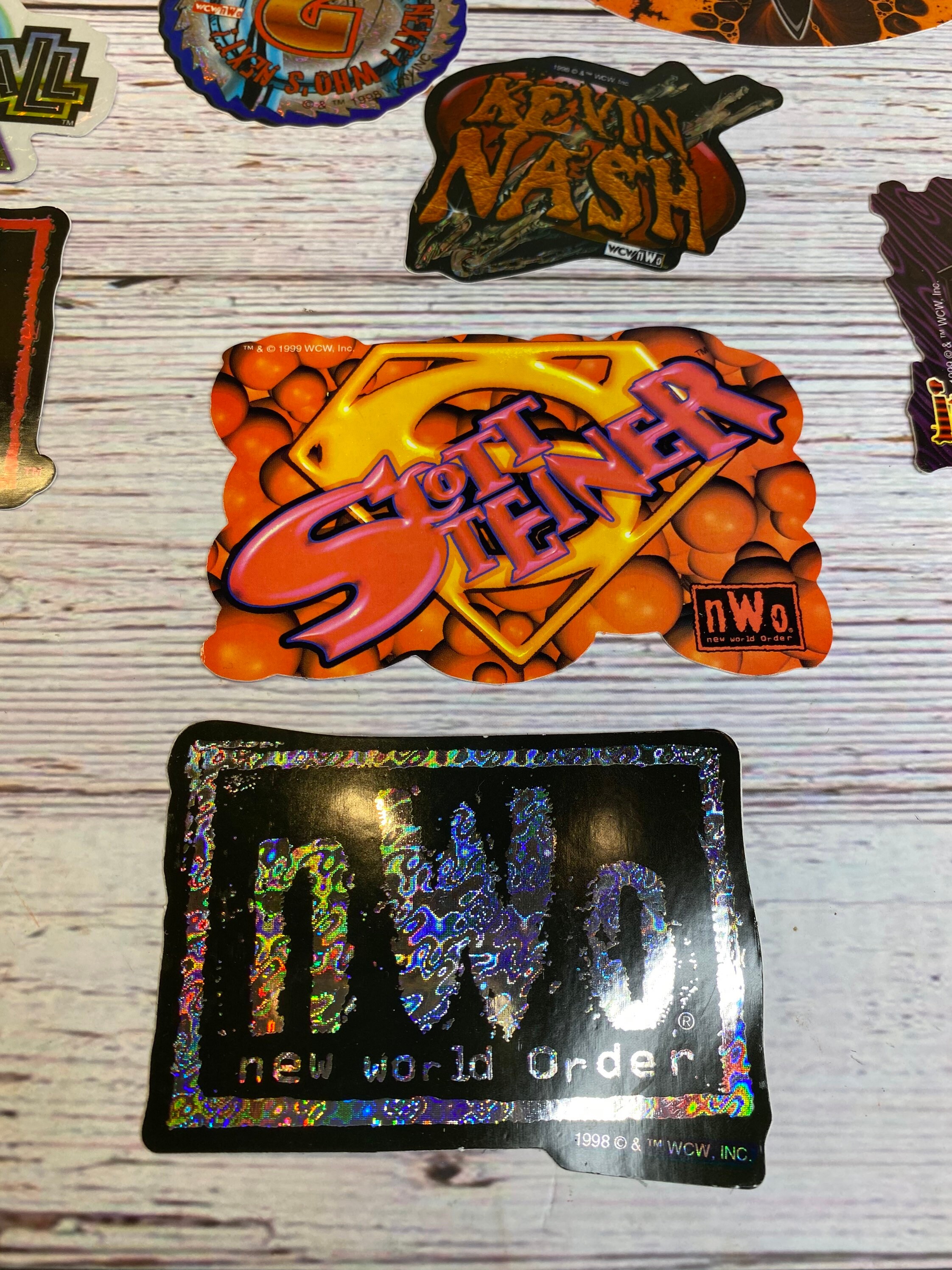Vintage WCW NWO Wrestling Static Cling Decals – 1998 New World Order Car Decals