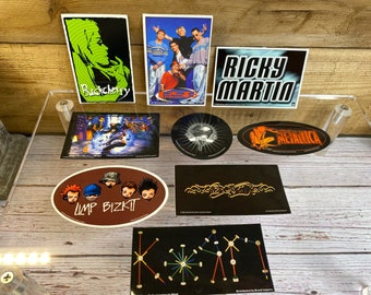 Vintage Band stickers vending machine ~ Buckcherry backstreet Boys Ricky Martin ~ limp Bizkit Metallica Aerosmith ~ P.O.D Korn
