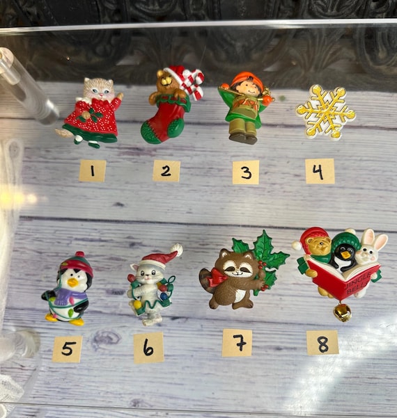 Hallmark Christmas Brooch raccoon cat penguin drummer star jewelry choose 1