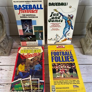 4 baseball football funnies VHS ~ follies ~ baseball card collector ~
