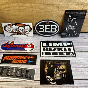 1 Vintage-Bandaufkleber ~ Metallica ~ Deftones ~ Powerman 5000 ~ Tool ~ Limp Bizkit ~ Third Eye Blind ~ Rage Against the Machine ~