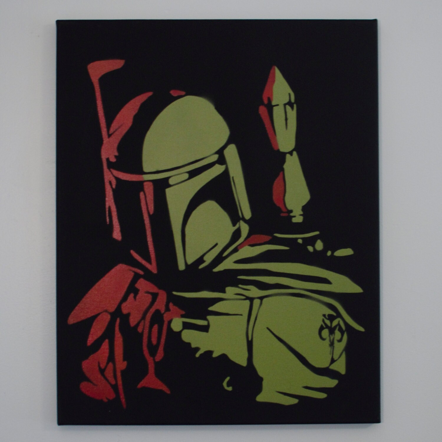 Boba Fett Art Star Wars Stencil Painting Spray Paint From Etsy