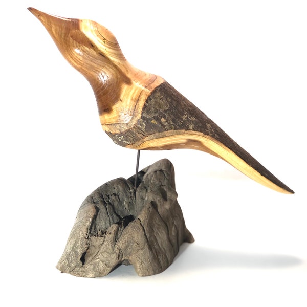 Woodcarving, Driftwood art, Wooden Bird, Unique Gift, Wood Art