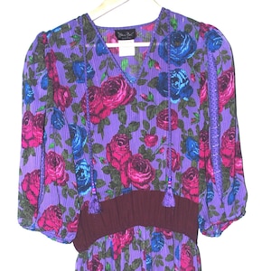Diane Freis Rose Floral Print Georgette Dress