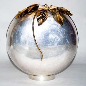 Baker Knapp and Tubbs, Silver-plated with Gold Leaves Vase by Baullar