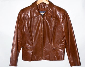 Authentic Vintage 1980’s Burberrys of London Leather Jacket. Size 8, Made in USA.
