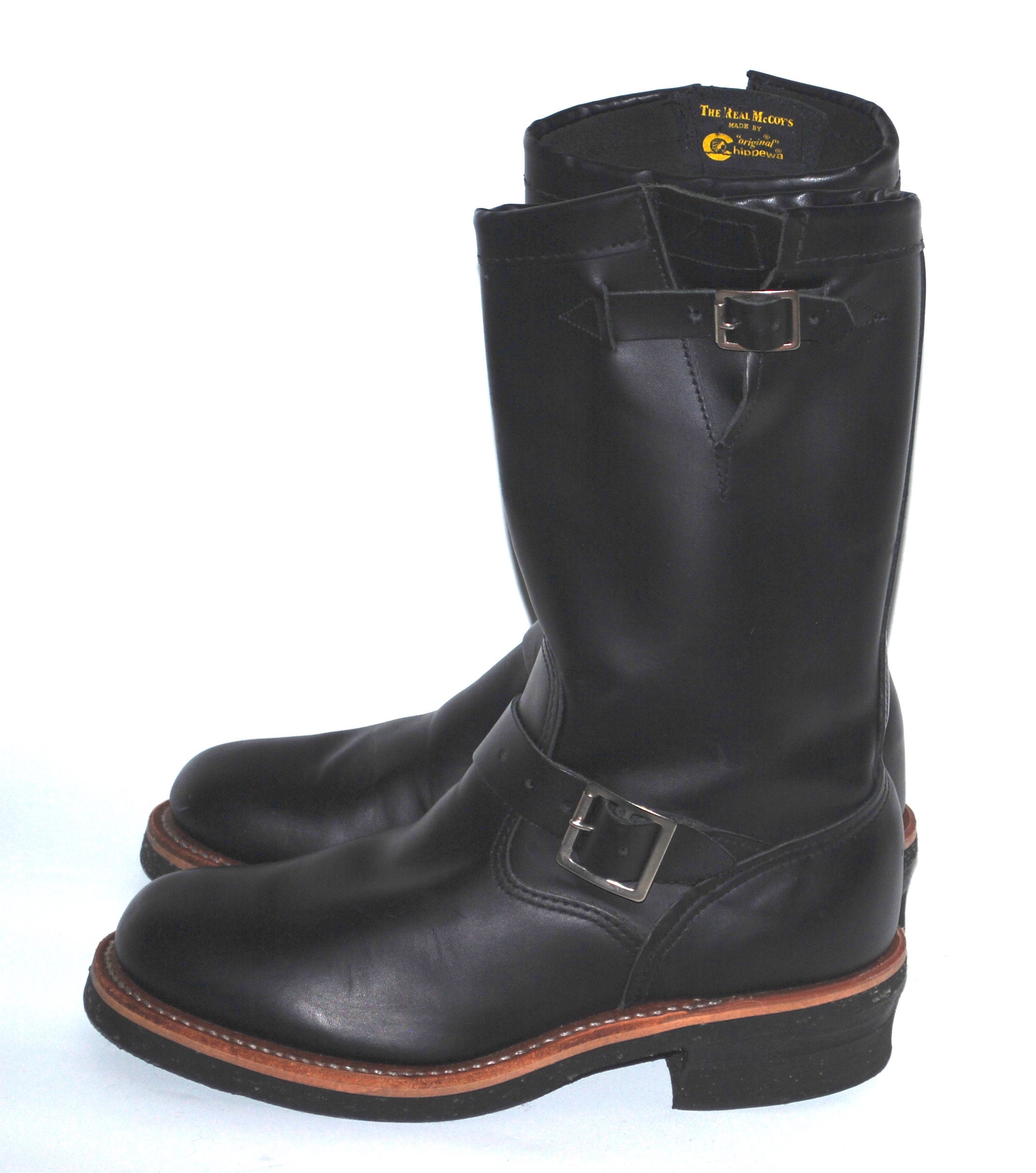 The Real Mccoy's by Chippewa Horsehide Engineer BOOTS. US Men 7.5