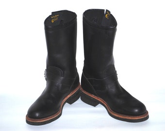 Chippewa Black Leather Engineer Boot Ladies Size 6.5