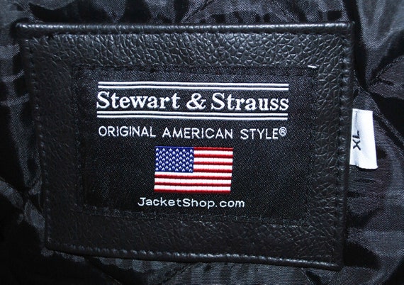 Stewart & Strauss Varsity Letterman Jackets Since 1977 - Black White