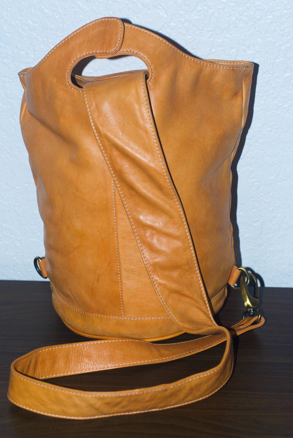 Chaos Leather Collection Tan Genuine Leather Backpack Square Bag Made in India ?✨ Timeless Style Meets Everyday Functionality  main image 3