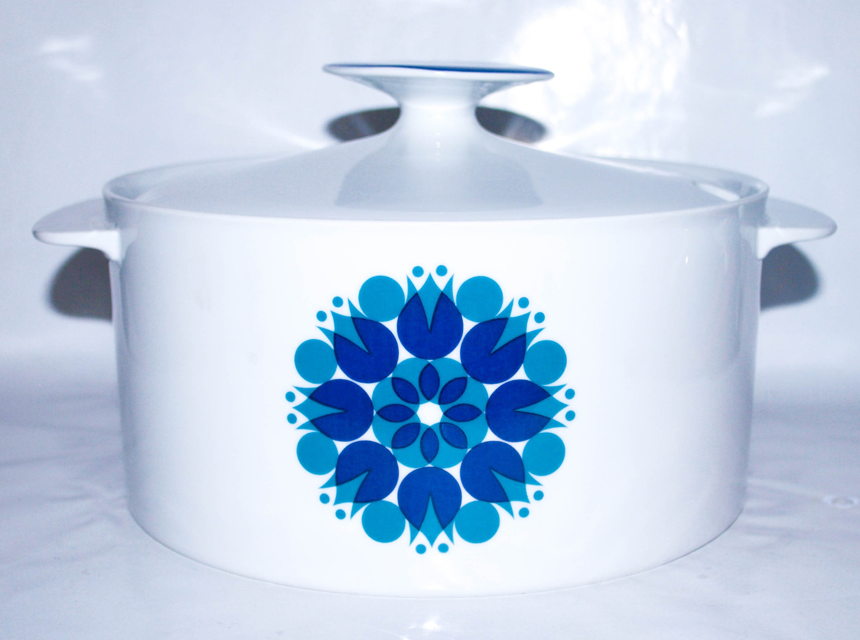 Casserole Poêlon Thomas Flammfest – Décor Carreaux Bleus, Vintage Cuisine