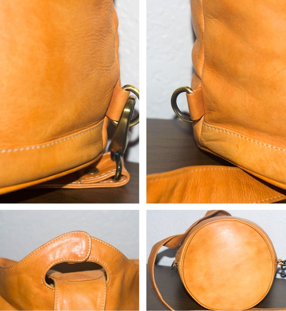 Chaos Leather Collection Tan Leather Sling Backpack Bag  display picture 1