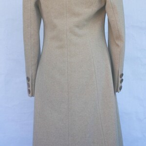 Vintage Taupe Wool Blend Faux Fur Collar Coat. Made in Poland. Size 38. S/M image 3