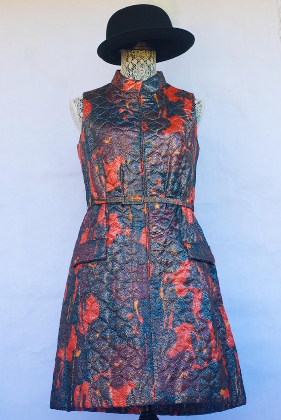 Vintage 60s FRANK USHER Quilted Metallic Mad Men Pin Evening Dress British  Designer Bombshell. Size S/M - Etsy