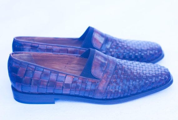 Sesto Meucci  Deadstock Woven Leather Loafer, Dar… - image 2