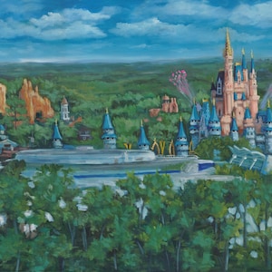 Afternoon delight, painting,landscape, art, disneyworld landscape painting, disney fan art, disney home decor image 1