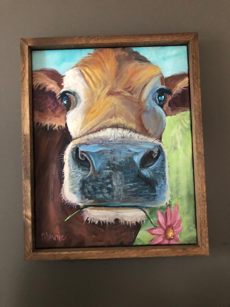 Say Moo Cow Decorative Ceramic Wall Art Tile 6x6