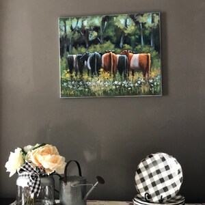 huddle spring, original oil painting, farmhouse style art, french country style art, french country wall decor, farmhouse wall decor image 2