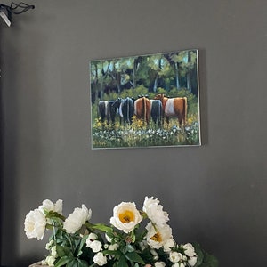 huddle spring, original oil painting, farmhouse style art, french country style art, french country wall decor, farmhouse wall decor image 6