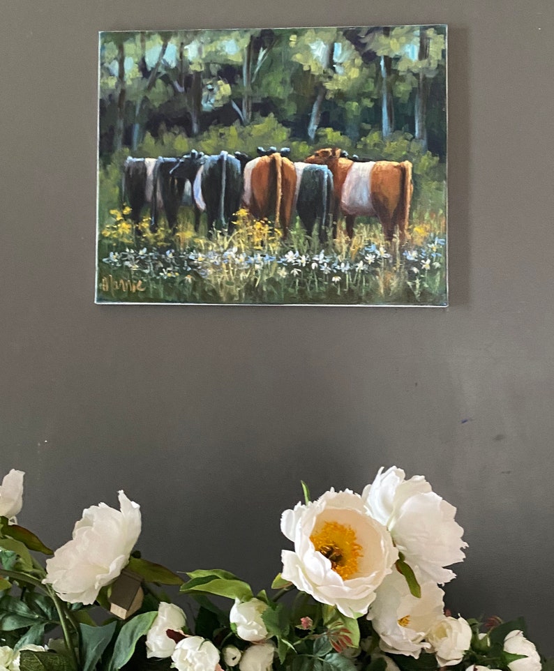 huddle spring, original oil painting, farmhouse style art, french country style art, french country wall decor, farmhouse wall decor image 10