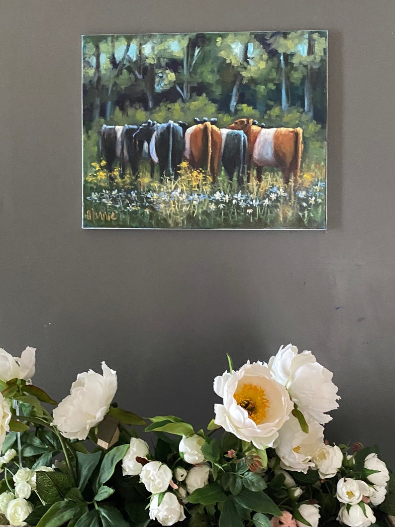 huddle spring, original oil painting, farmhouse style art, french country style art, french country wall decor, farmhouse wall decor image 8