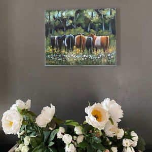 huddle spring, original oil painting, farmhouse style art, french country style art, french country wall decor, farmhouse wall decor image 4