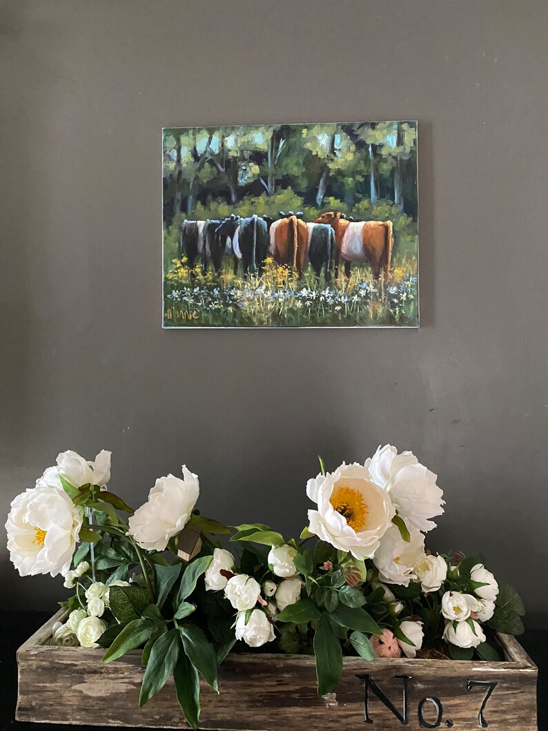 huddle spring, original oil painting, farmhouse style art, french country style art, french country wall decor, farmhouse wall decor image 4