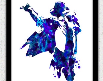 Michael Jackson print, Michael Jackson art print, Michael Jackson silhouette, music, Michael Jackson painting print