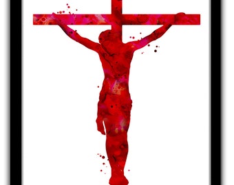 Jesus print, Jesus silhouette, Jesus art print, Jesus on the cross, christian art, Jesus Christ, Christ painting print, abstract Jesus