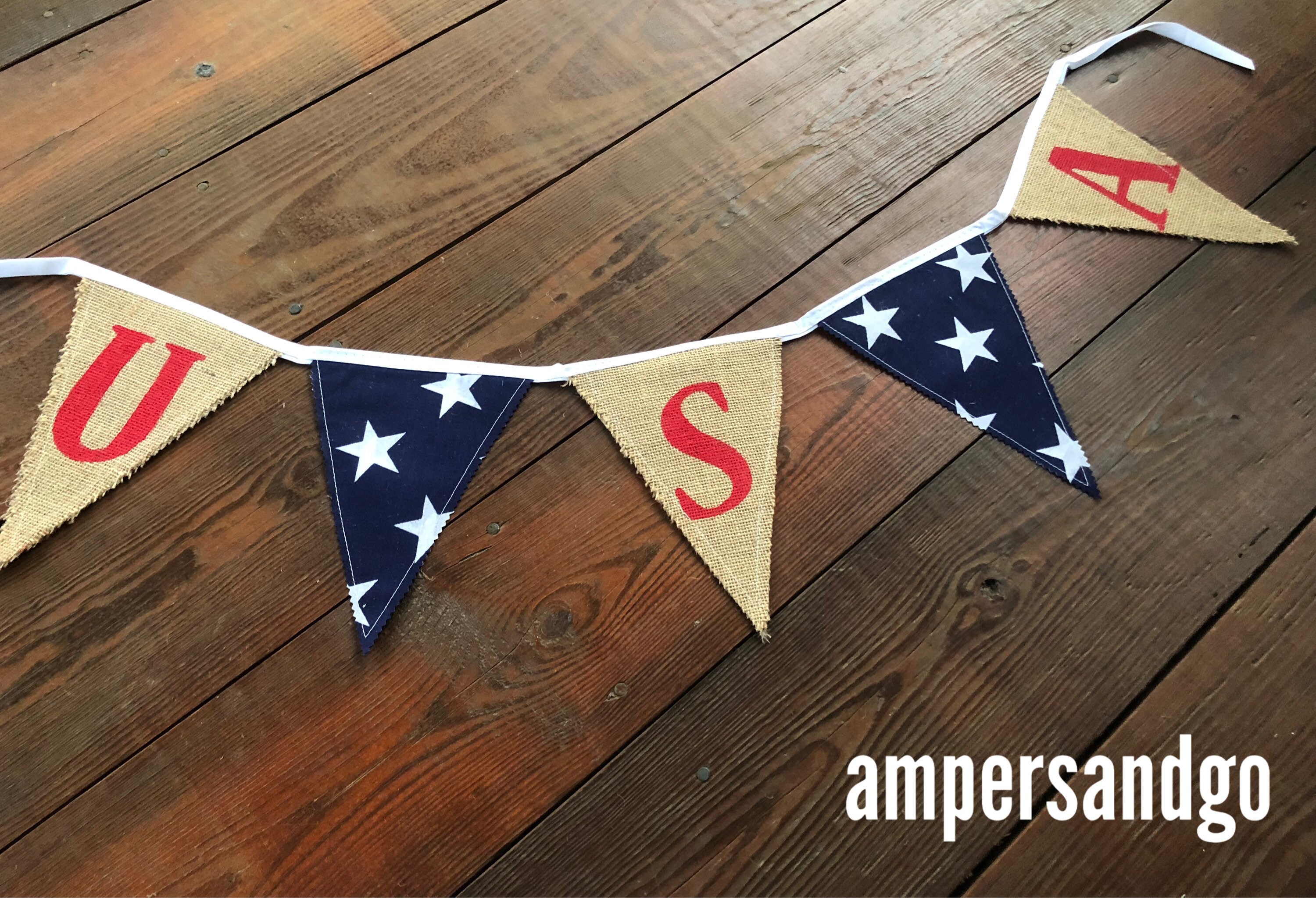 Patriotic Banner Red White Blue Bunting USA Patriotic Fabric | Etsy