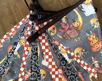 Halloween Fabric Pennant Banner - 8-Foot Spooky Party Garland
