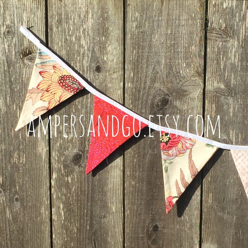 Bohemian Party Banner Fabric Bunting Banner Garland Pennant Etsy