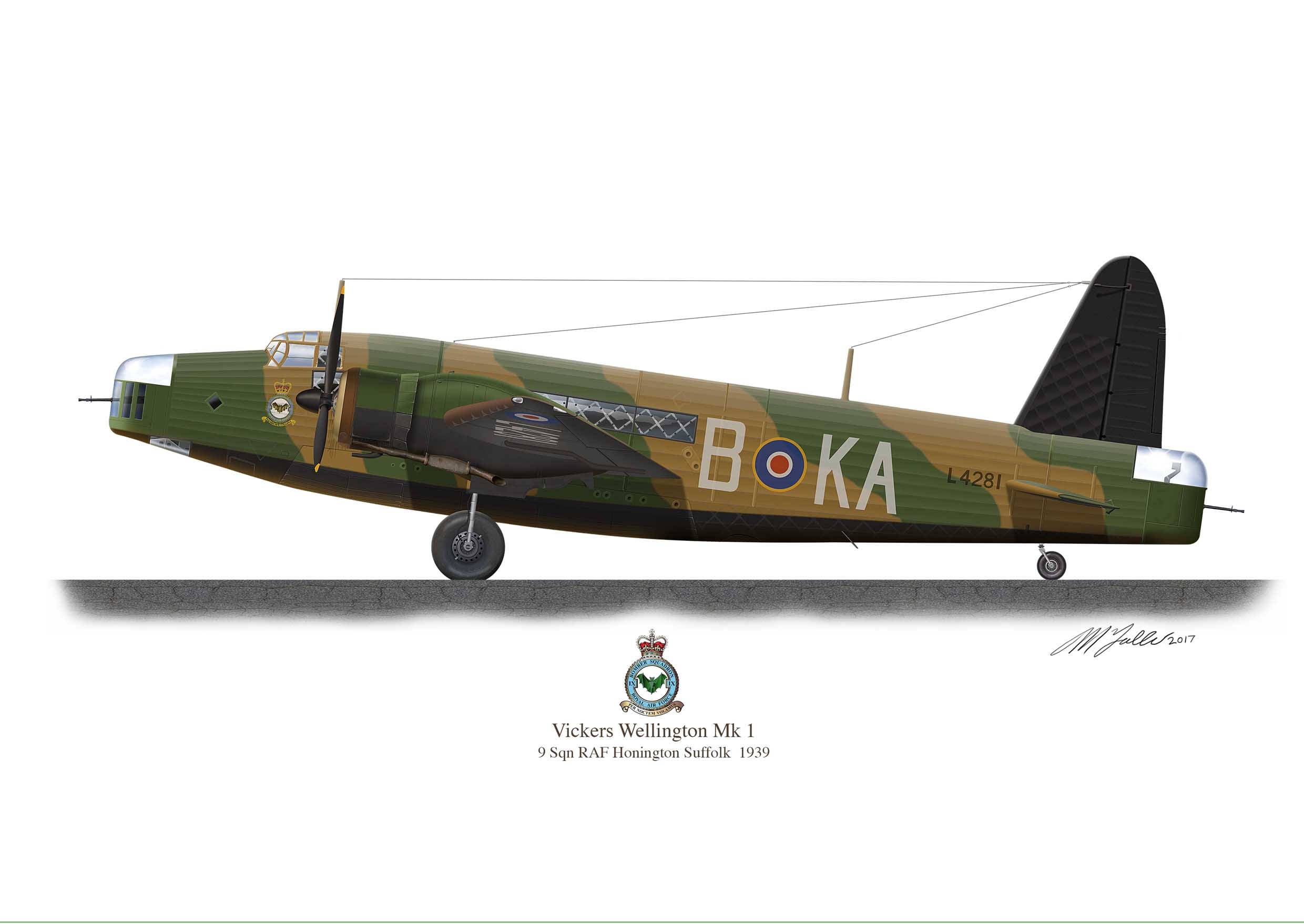Vickers Wellington Mk 1 Print: WW2 British Bomber Artwork (A5 / A4)