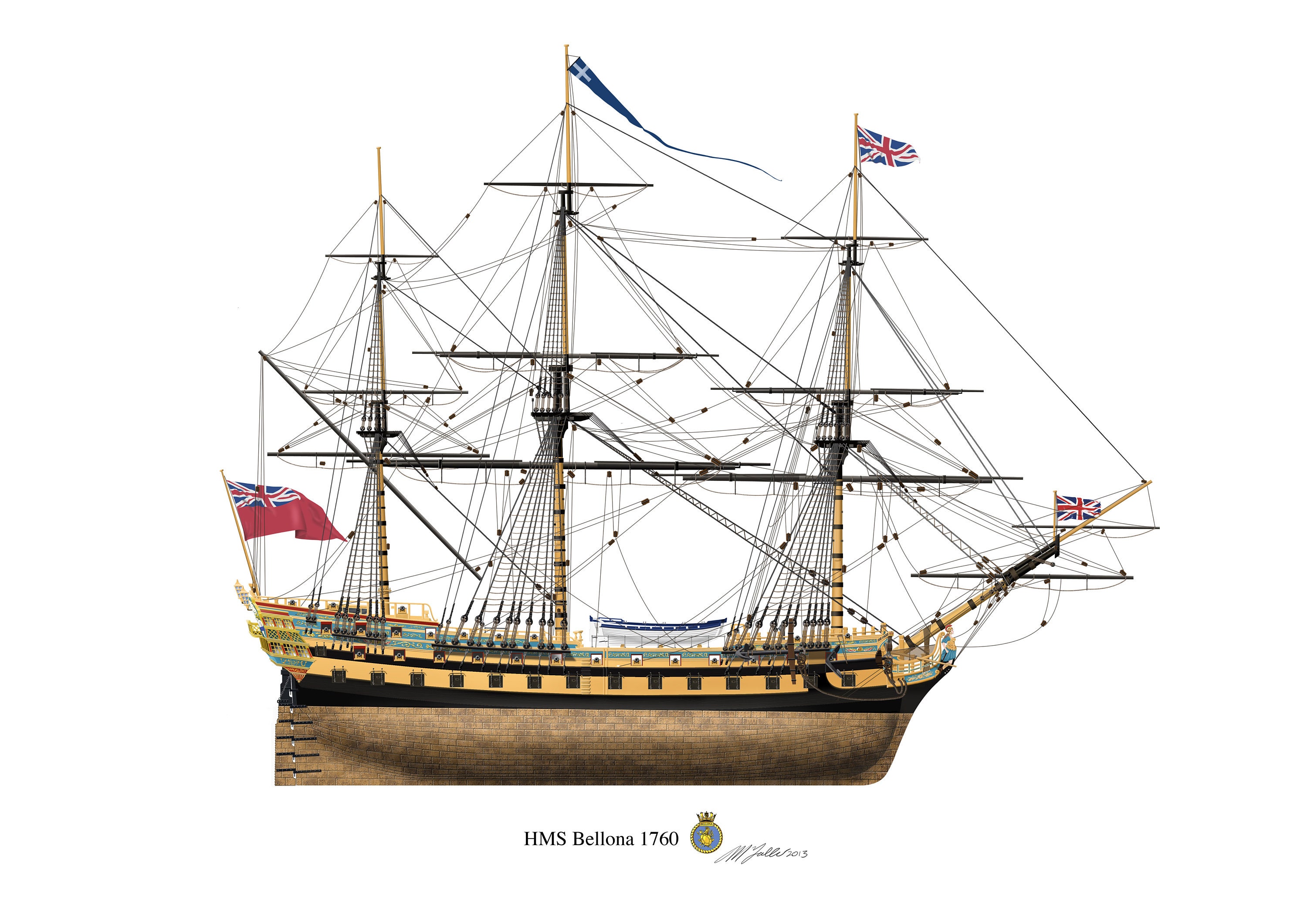 Maqueta Naval del H.M.S. BELLONA. Modelismo Naval