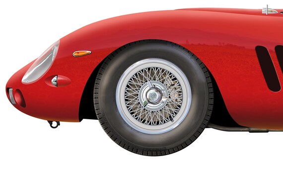 Ferrari 250 GTO Profile Artwork, A5 / A4 Glossy Print