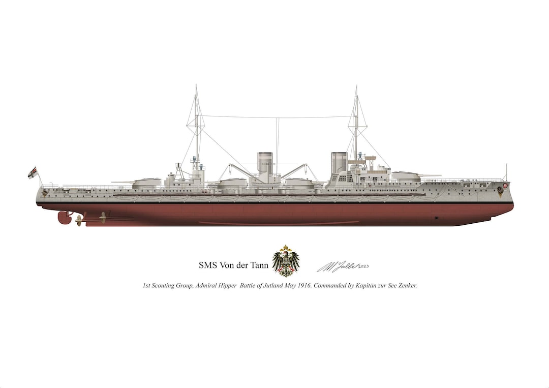 SMS Von Der Tann Battleship Profile: Battle of Jutland, (A5/A4