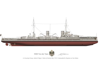 SMS Von Der Tann Battleship Profile: Battle of Jutland, (A5/A4