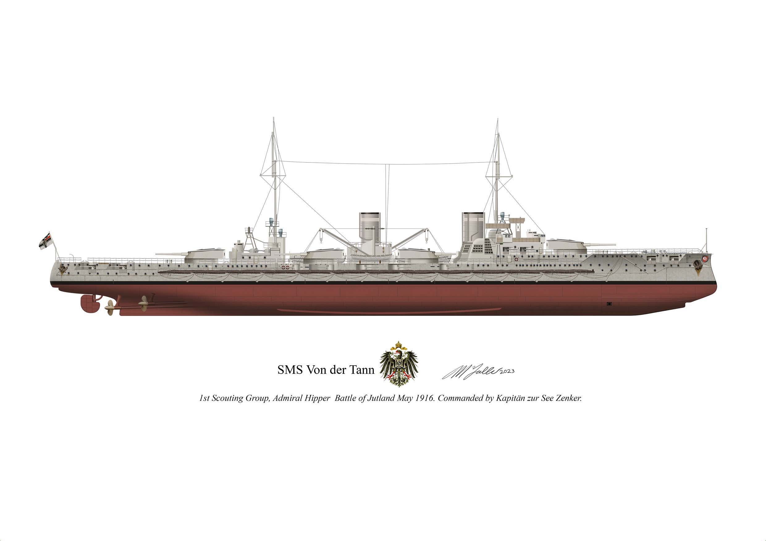 SMS Von Der Tann Battleship Profile: Battle of Jutland, (A5/A4