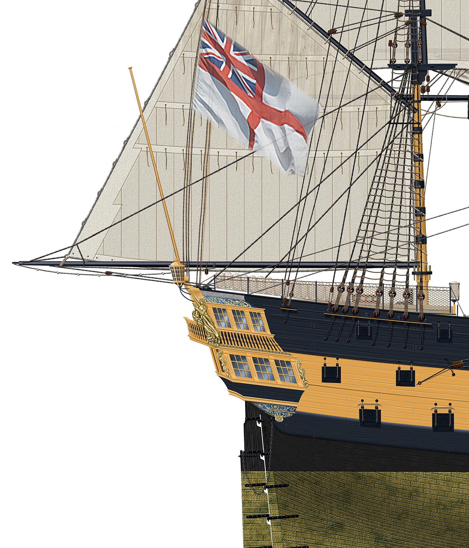 HMS Leopard Warship Print: 1790 Royal Navy Profile Artwork (A3) - Etsy