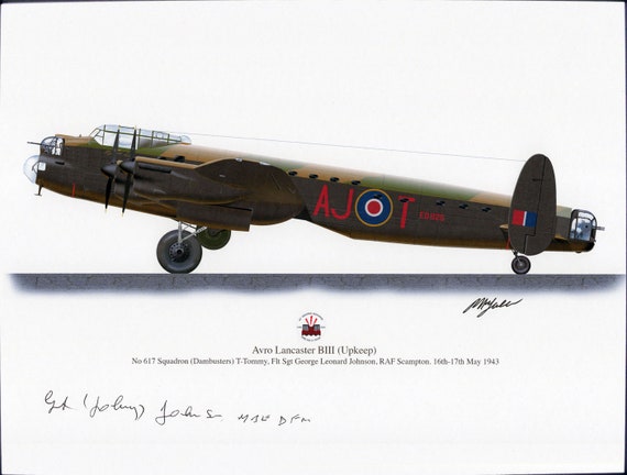 18/" Print Avro Lancaster Bomber Command Aviation Aircraft Painting Art Print