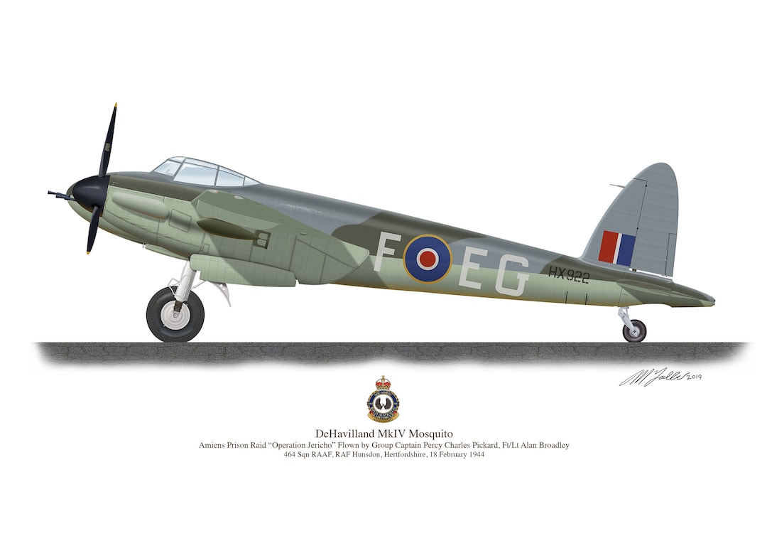 デ・ハビランド・モスキート爆撃機のプリント：第二次世界大戦の