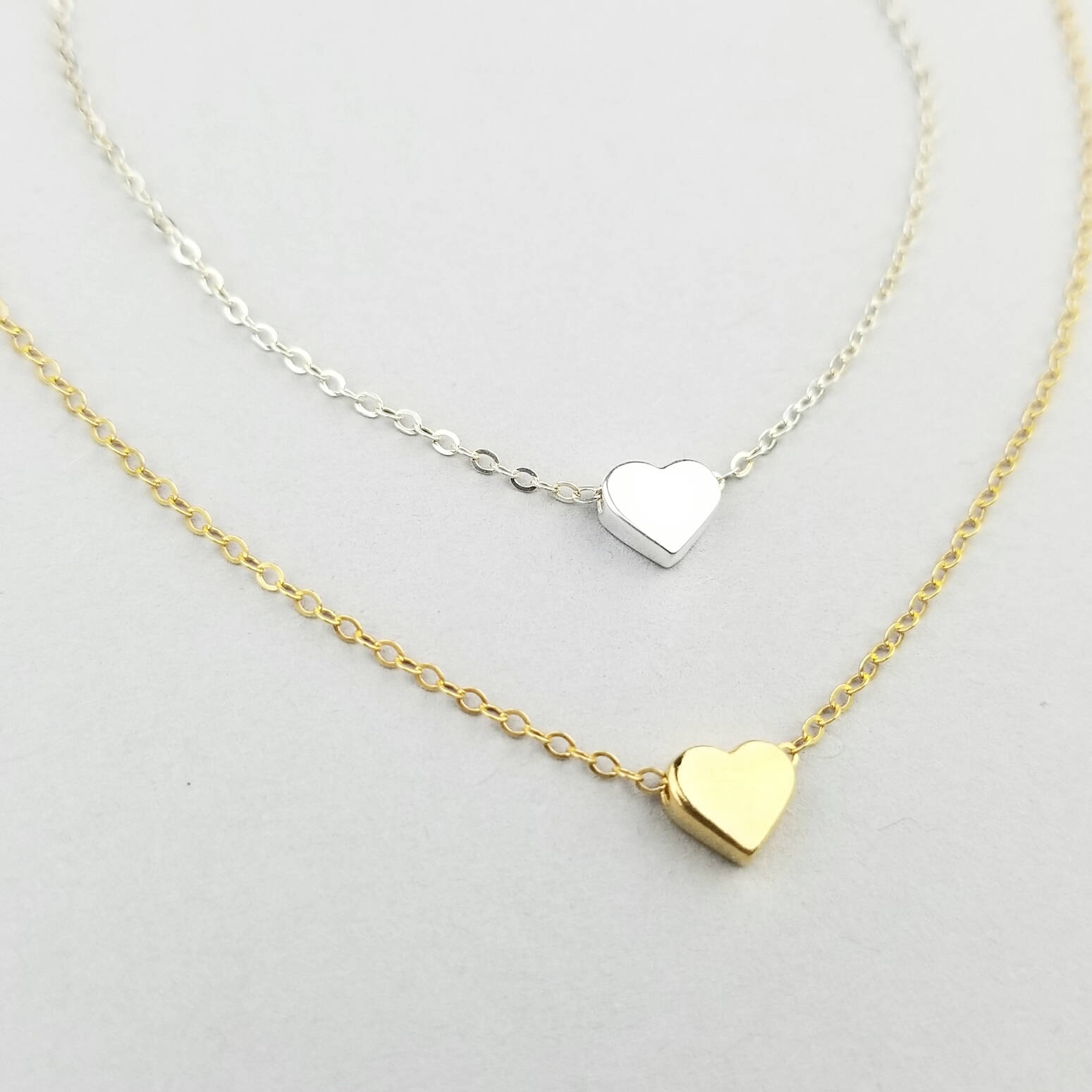 Simple Heart Necklace Heart Necklace Silver Best Friend Etsy