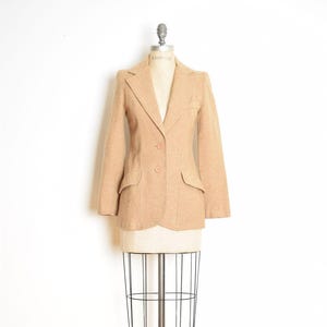 vintage 70s jacket beige wool TOPSHOP blazer neutral brown XS clothing